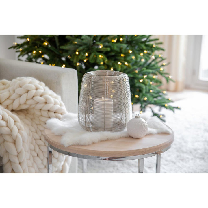 Edzard | Bougie permanente Cornelius H15 Blanc, photophore résistant à la chaleur jusqu’à 90 d