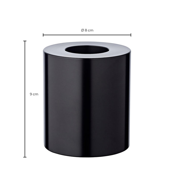 Edzard | Bougie permanente Cornelius H15 noire, photophore résistant à la chaleur jusqu’à 90 °