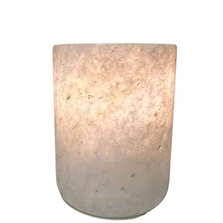 Photophore en marbre blanc