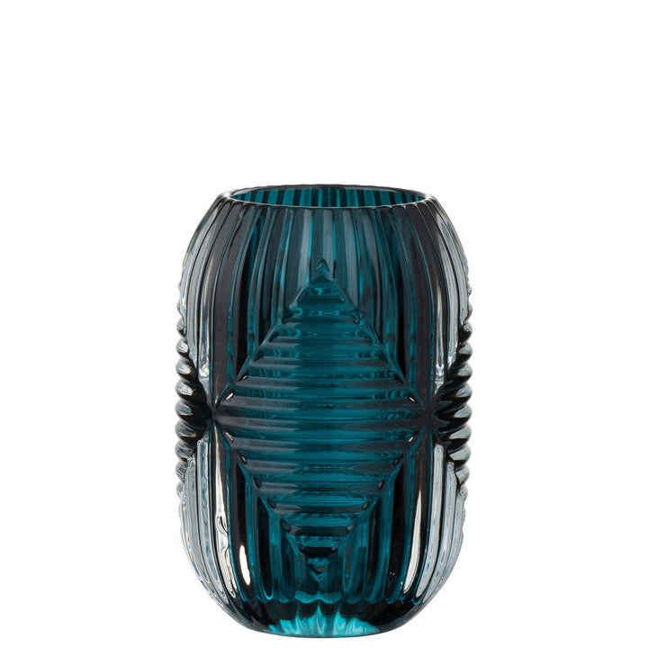 GATSBY | ART DECO PHOTOPHORE EN VERRE BLEU