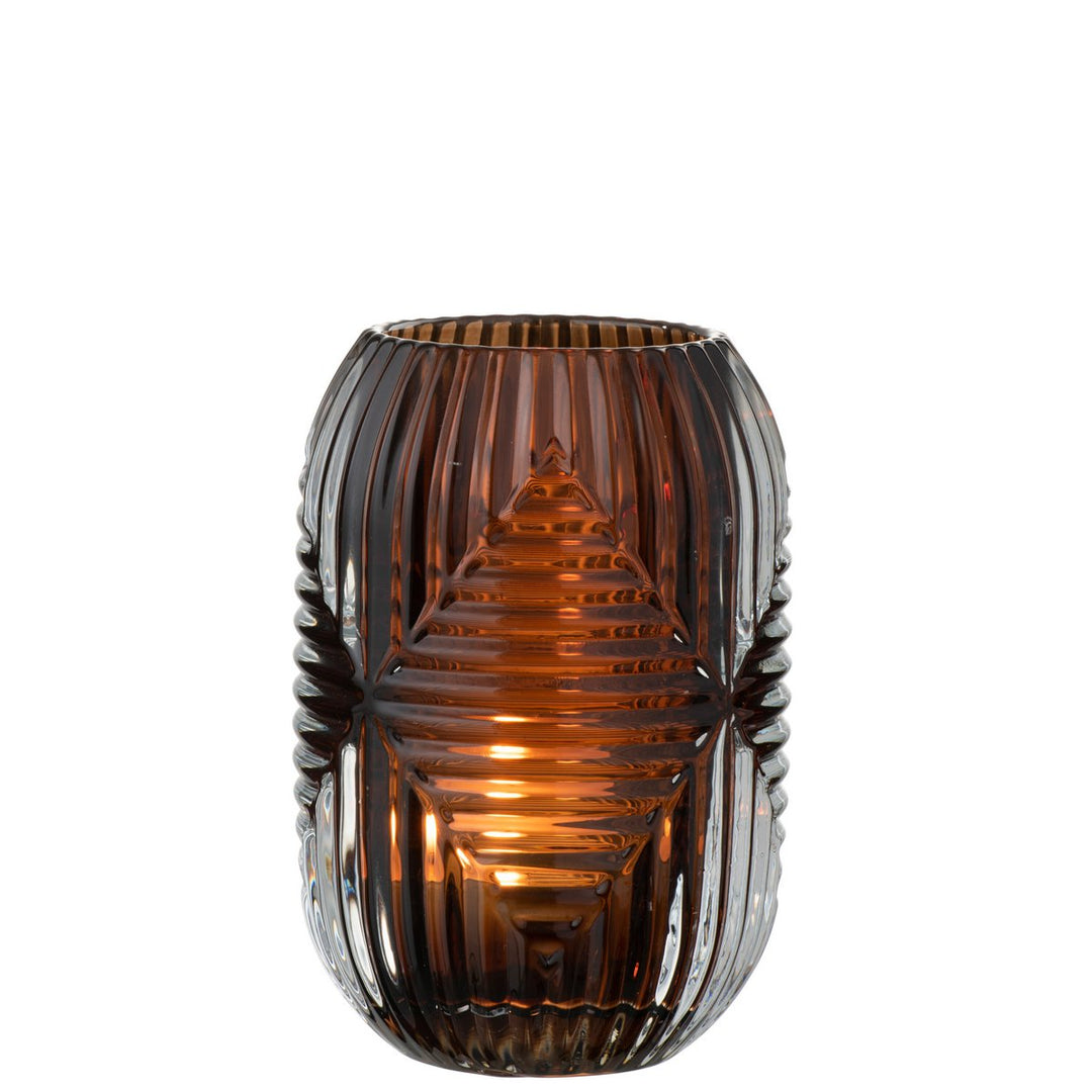 GATSBY | ART DECO PHOTOPHORE EN VERRE MARRON