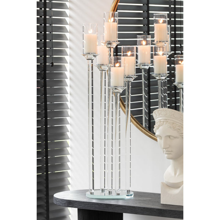 J-Line Chandelier 5 Large Verre Transparent