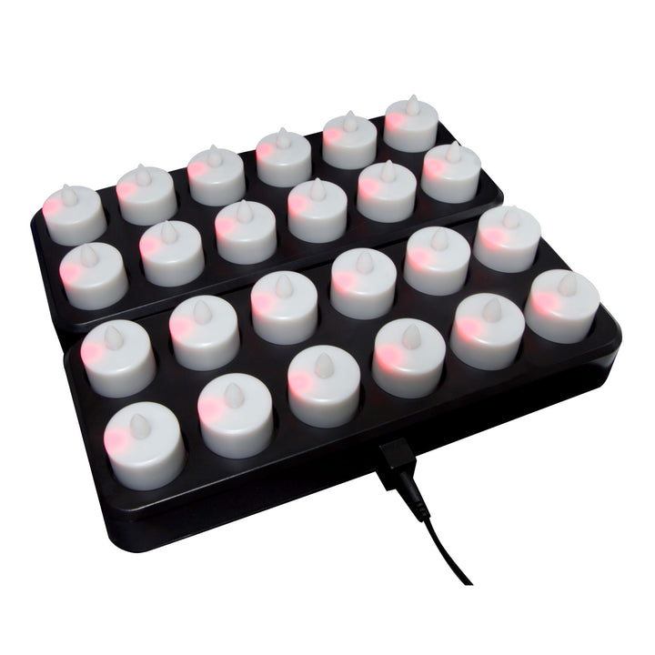 KIT BOUGIES LED RECHARGEABLE BLANC CHAUD POUR RESTAURANT