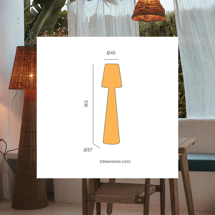 lampadaire en rotin exterieur et interieur