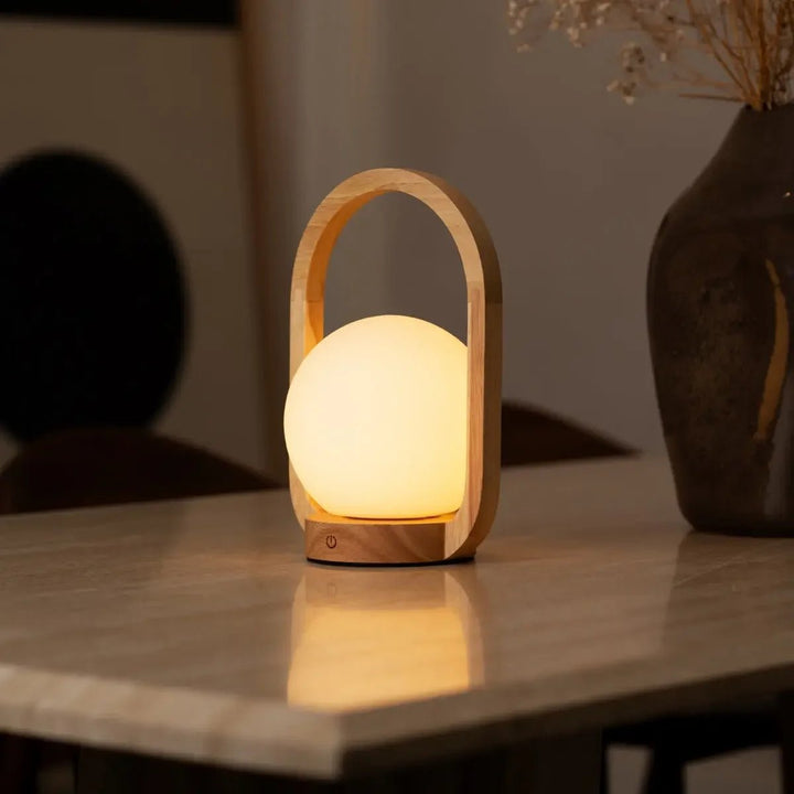 Lampe de Table Sans Fil enBois Clair
