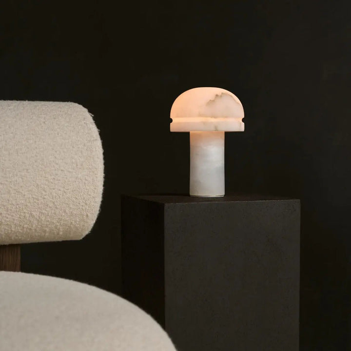Lampe  de chevet Champignon en  Albâtre naturel