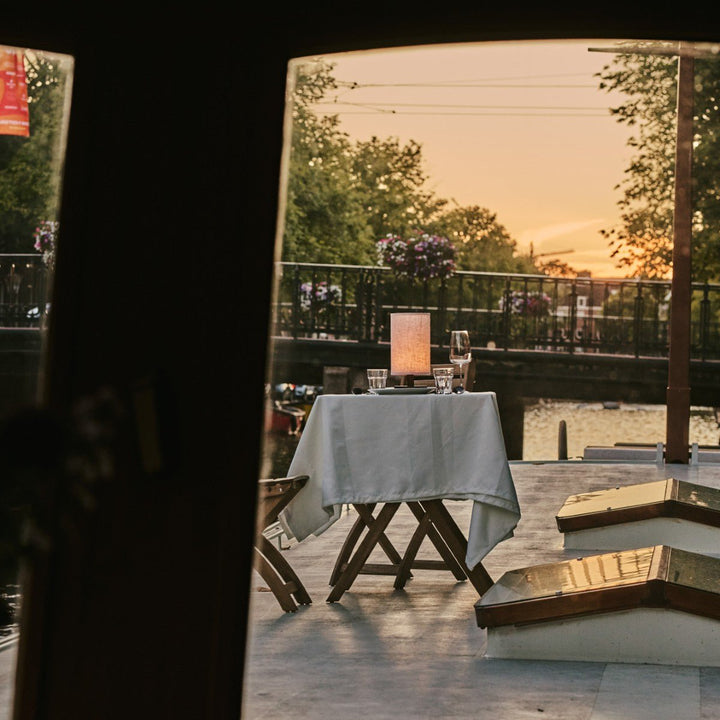 Lampe de table en bois brun foncé - rechargeable 10