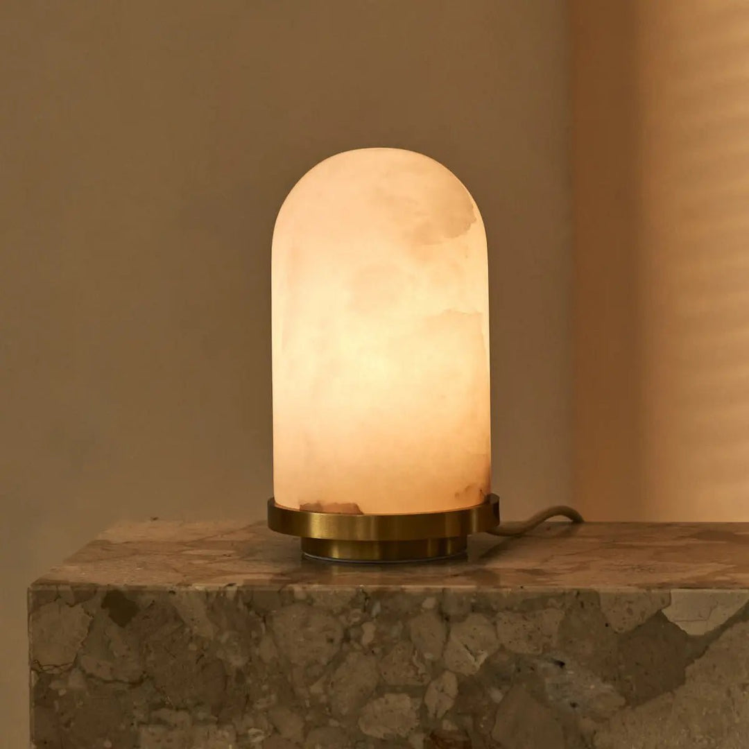 Lampe en Albâtre avec  base dorée