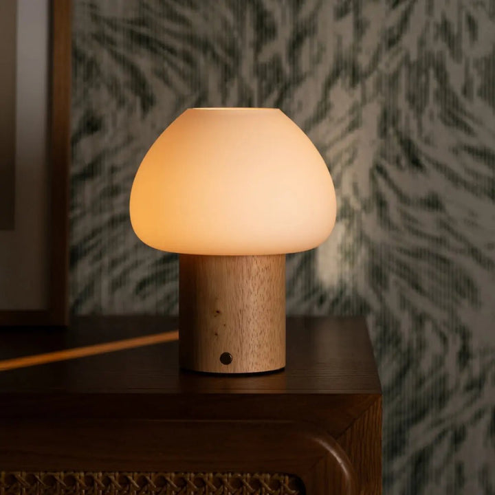 Lampe en bois  marron clair – rechargeable,