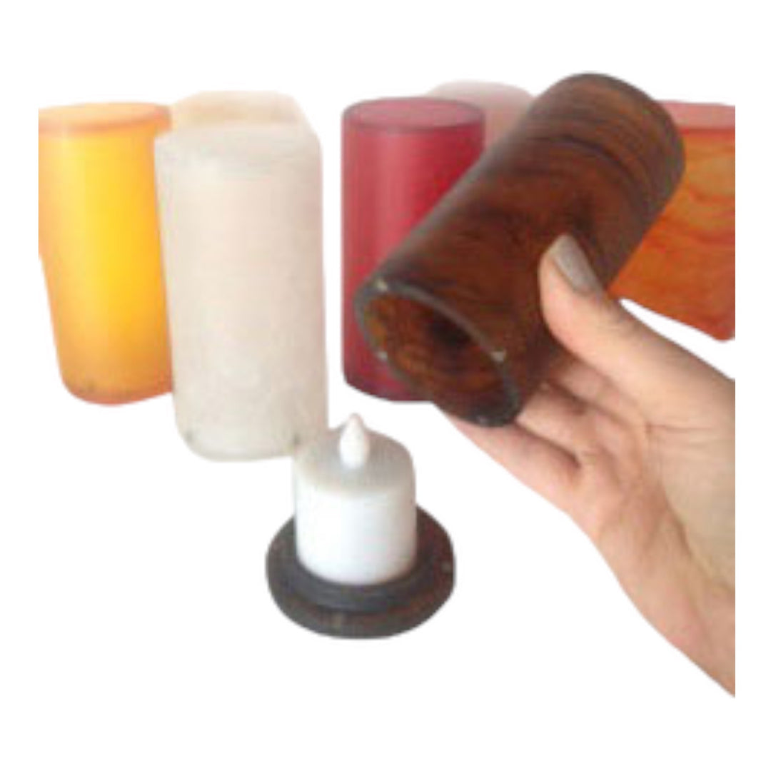 Photophore en acrylique rouge avce fermeture aimanté