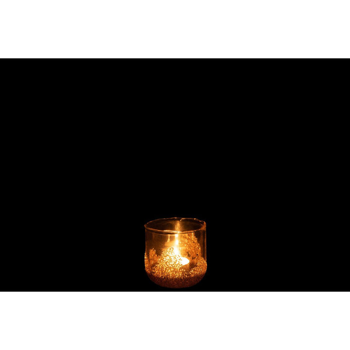 Photophore Strass Verre Transparent/Or PetiI