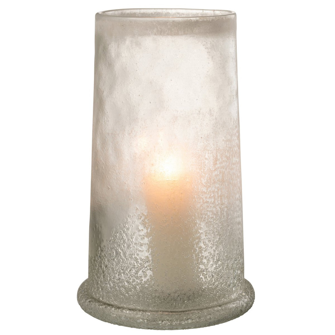 Photophore Sucre Verre Blanc H38 cm