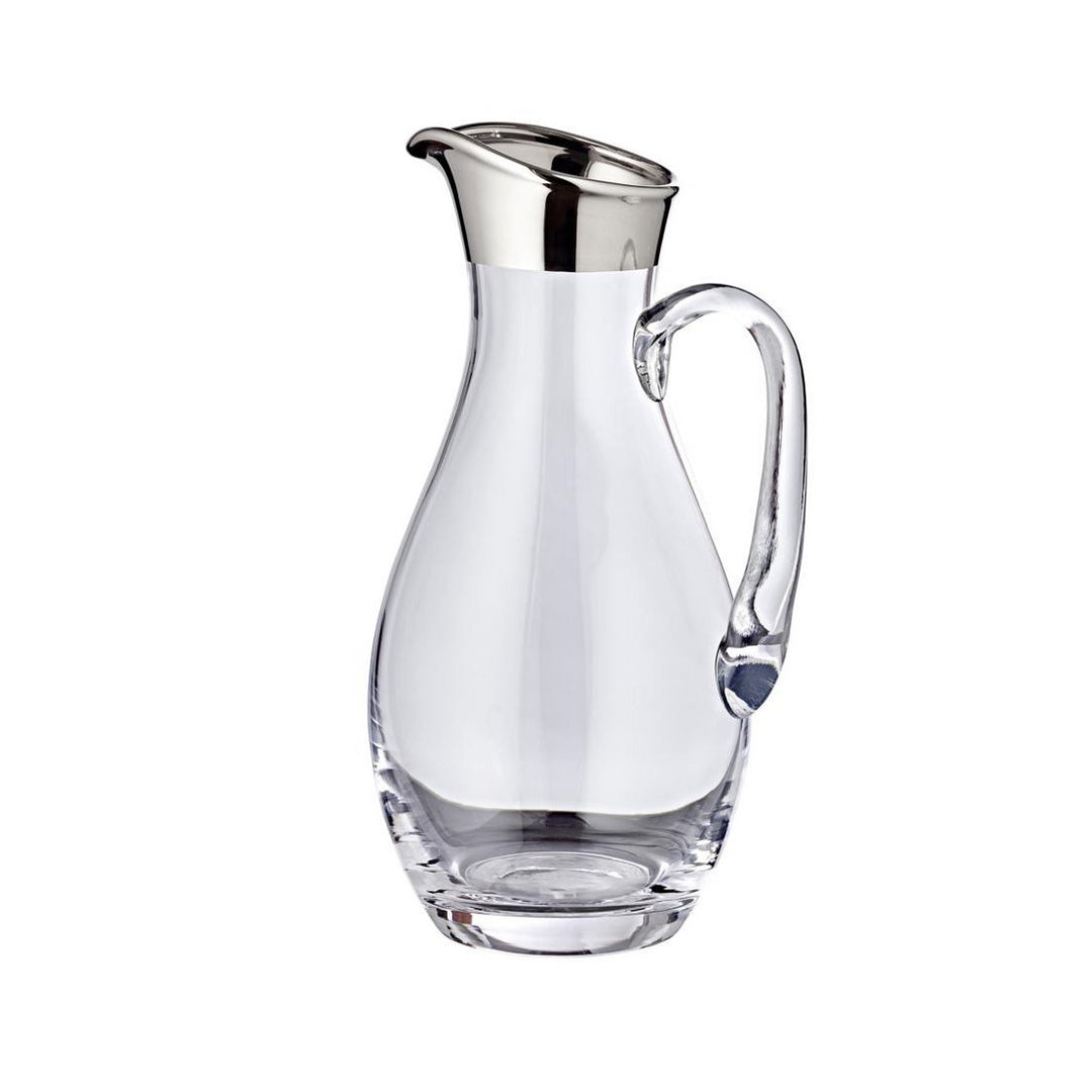 Pichet EDZARD Johnny, verre en cristal soufflé à la bouche avec bord en platine