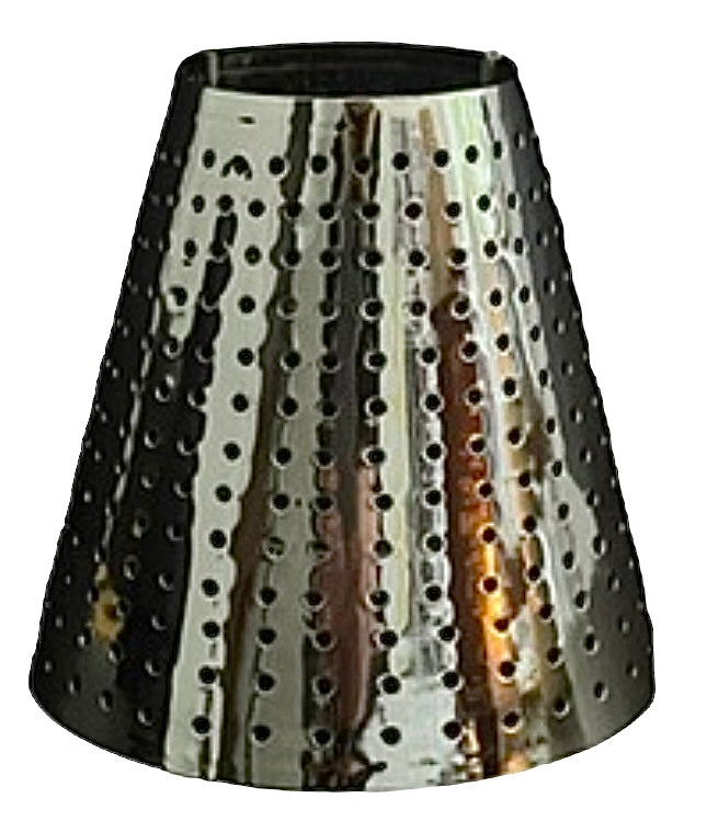 Lampe de table avec abat-jour Métallique Nickelé | Pour bougie