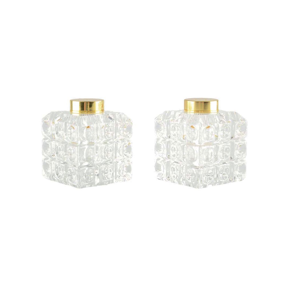 Salière et poivrière carreau doré 5x5x5cm