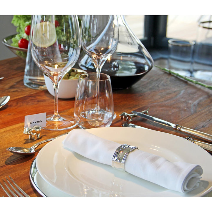 Set de 4 ronds de serviette nickele