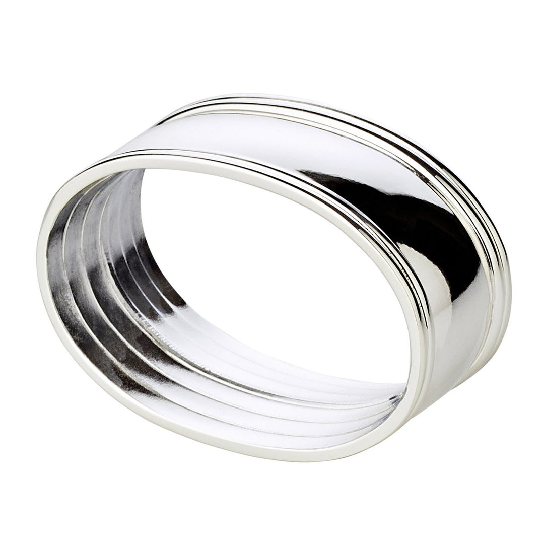 Set de 6 ronds de serviette “Thread” - Nickelés, forme ovale (6 cm)