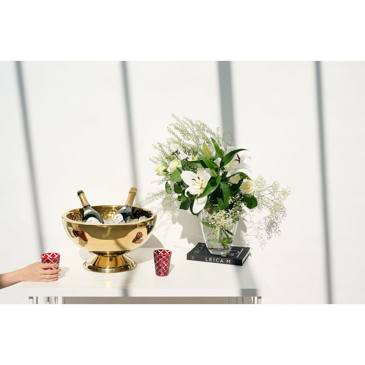 Set de 6 verres en cristal Dio (hauteur 10 cm, capacité 230 ml), rouge rubis,