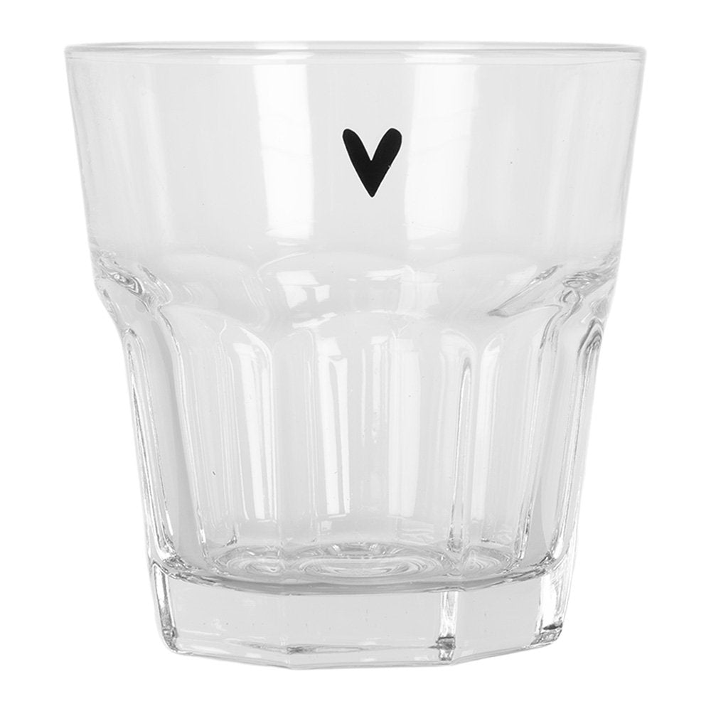 Verre à Eau  -Motif Cœur - 200 ml -Transparent