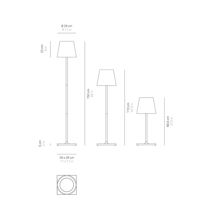 POLDINA PRO XXL| ZAFFERANO  | LAMPADAIRE LED RECHARGEABLE