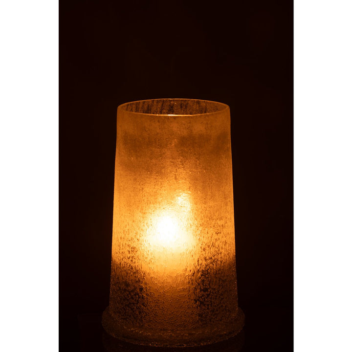 bougeoir Sucre Verre Blanc H28