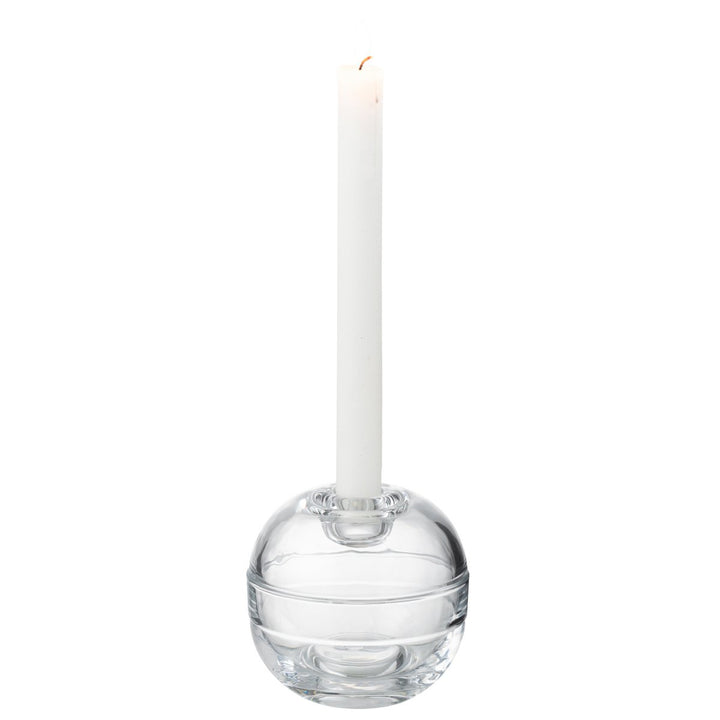 bougeoir en verre transparent  boule