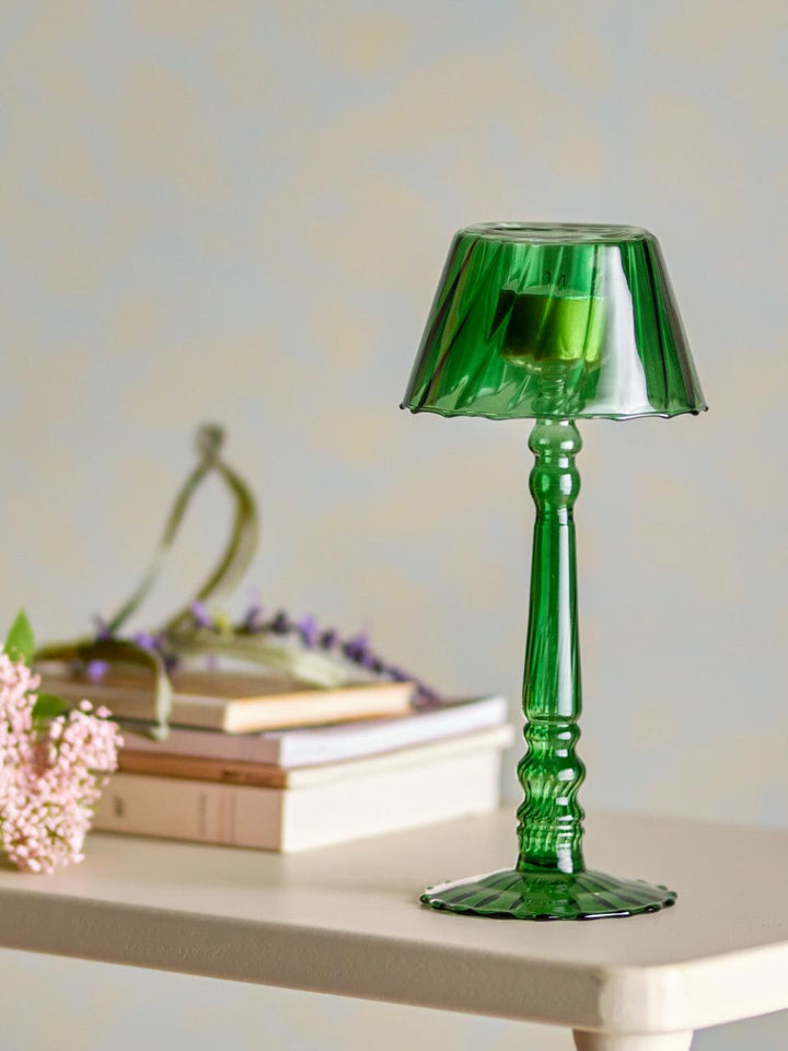 bougeoir verre avec abat jour