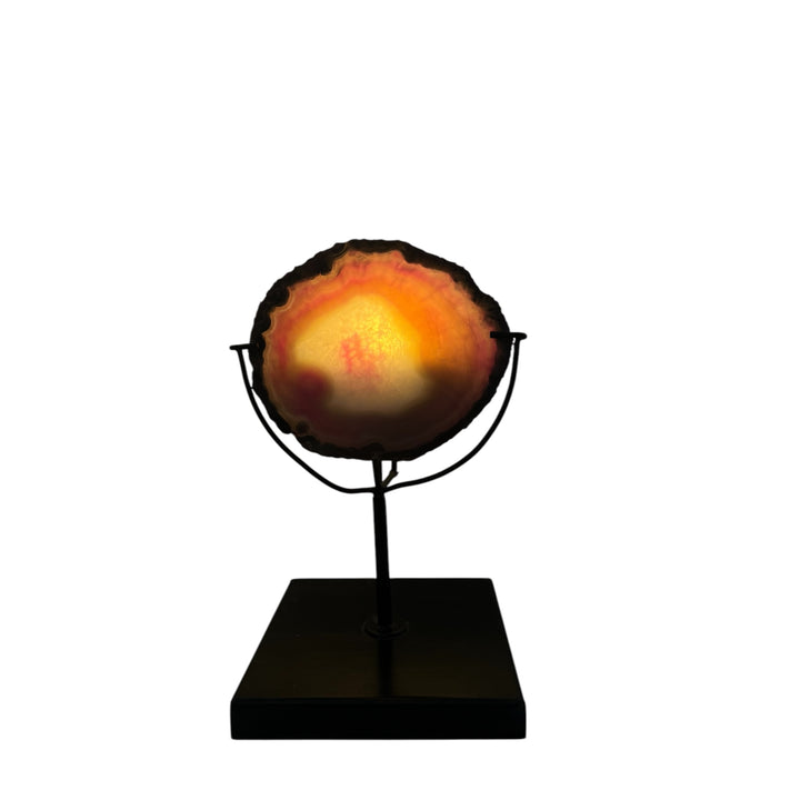 bougeoirs en  agate rose pour bougie chauffe plat