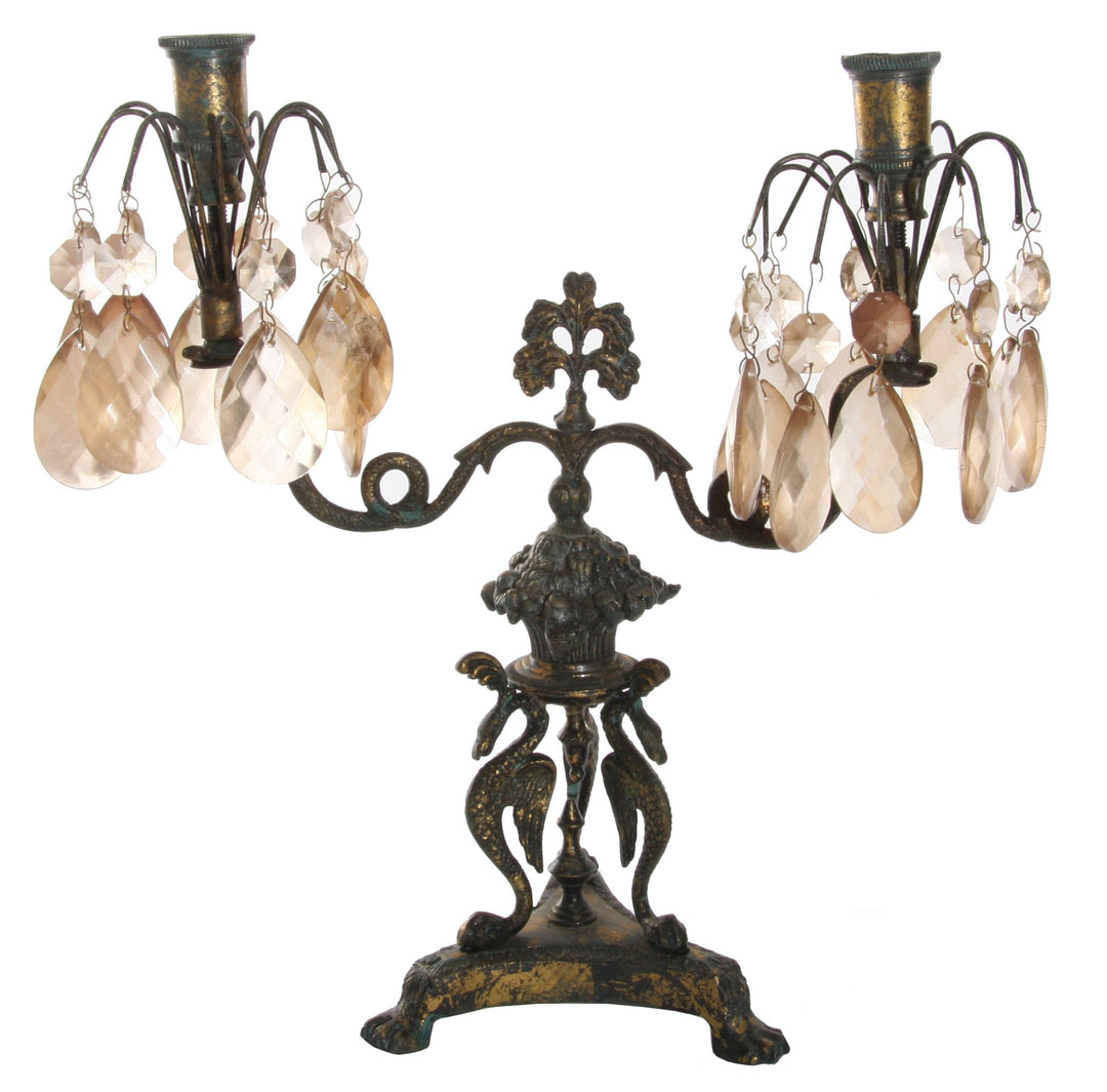 CHANDELIER 2 BRAS | ASPECT VIEILLI | 30 cm