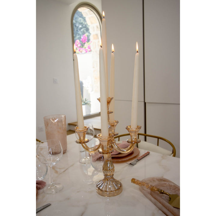 chandelier 5 bras en verre ambre  MARIAGE