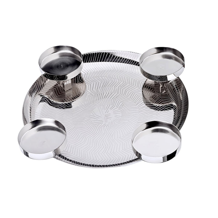 couronne de l'avent argenté poli