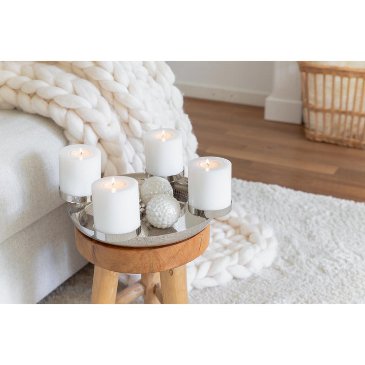 couronne de l'avent argent poli   BOUGIE  NOEL