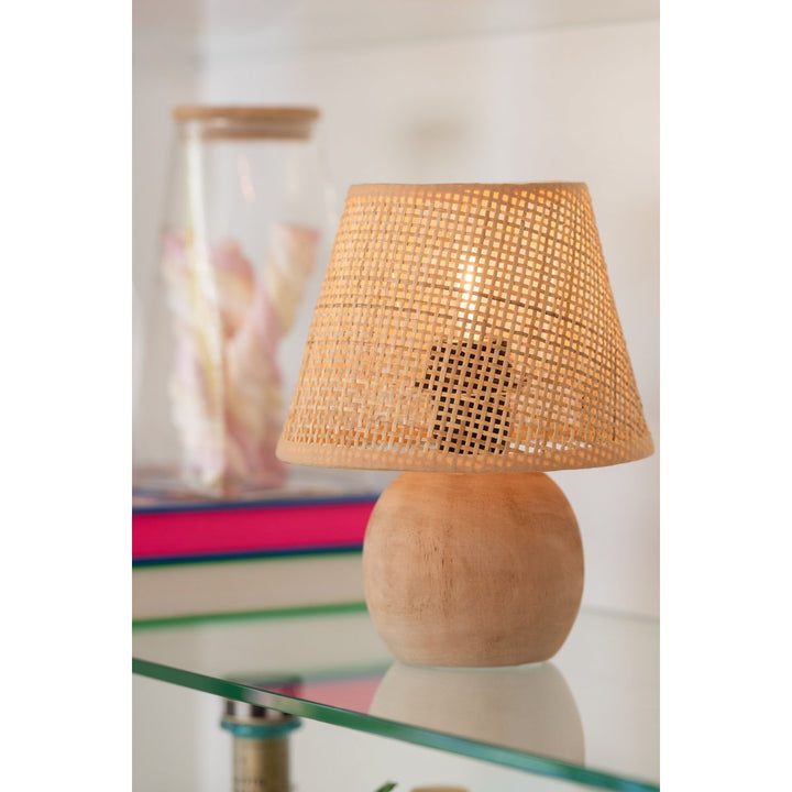 Lampe Led Bois Torsade/Metal Naturel