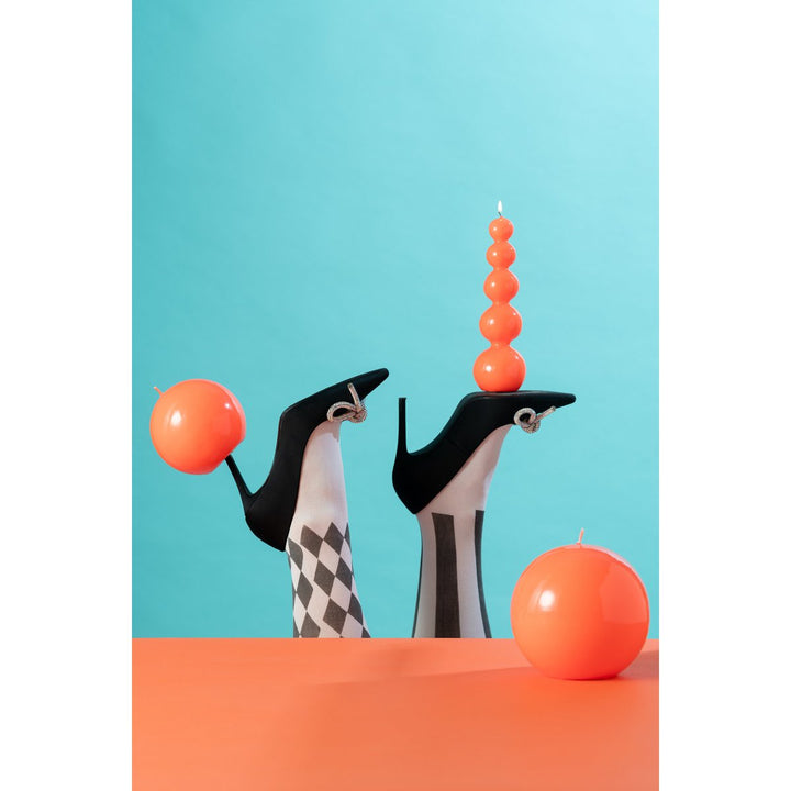 j line Bougie Boule Cire Fluo Rouge