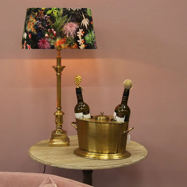 lampe de chevet en laiton avec abat jour
