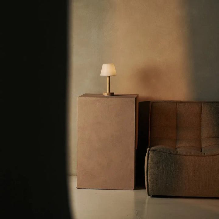 lampe de chevet rechargeable  USB en bois avec abat jour