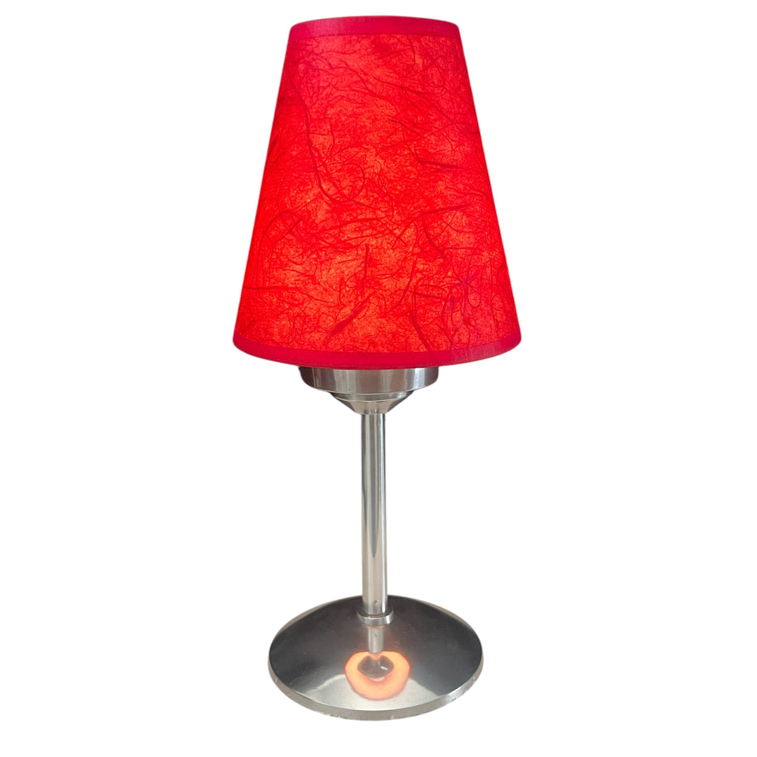 lampe  avec abat jour rouge  effect bougies avec systeme bougies led rechargeable