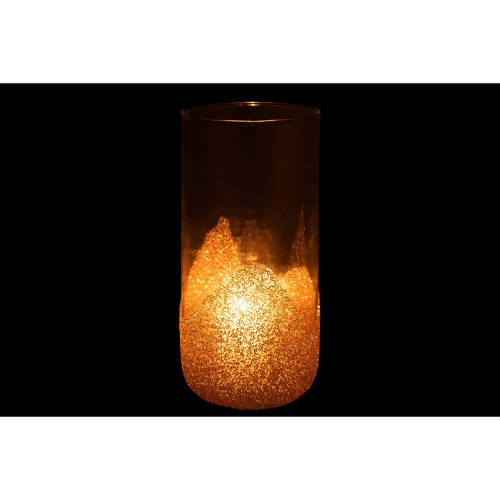 photophore Strass Verre Transparent/Or Grand