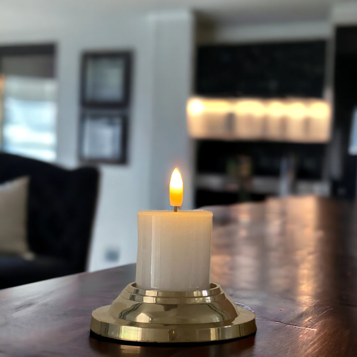 photophore en laiton avec bougies sirius sille rechargeable