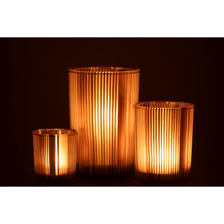 photophore en vere marron a rayure