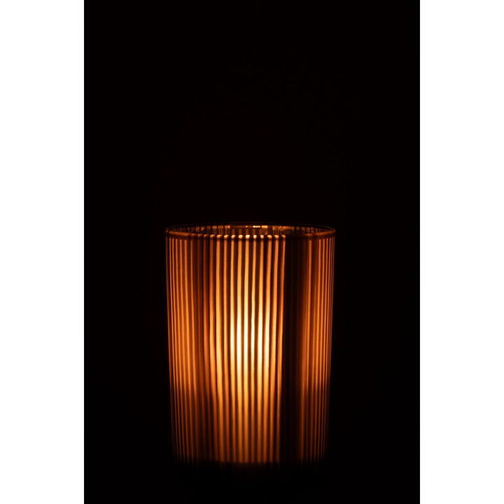 photophore en vere marron avec ligne blanc