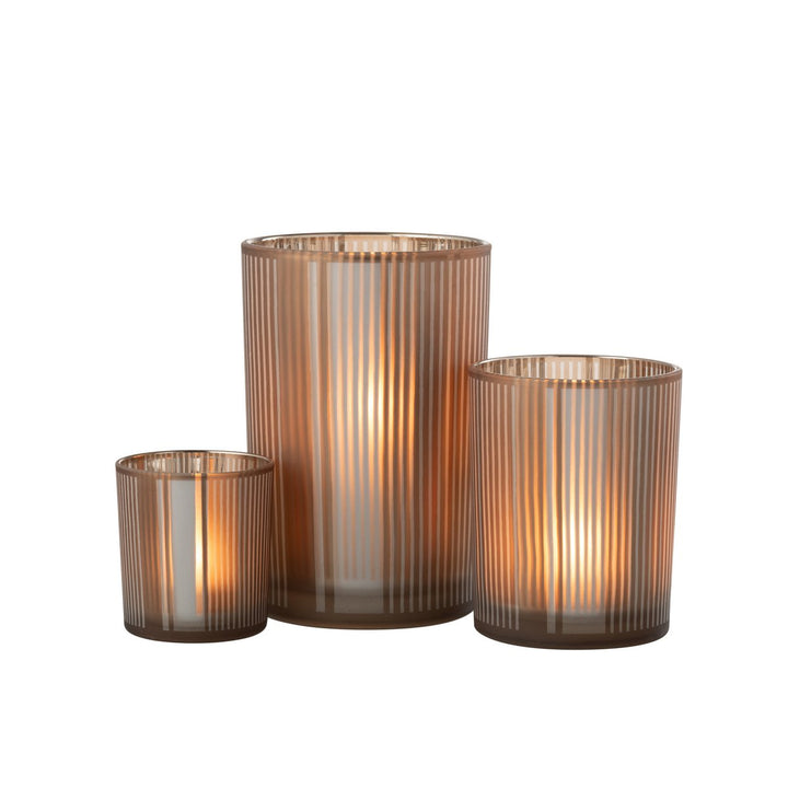 photophore en vere marron avec ligne blanche