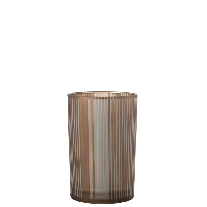 photophore en vere marron avec lignes