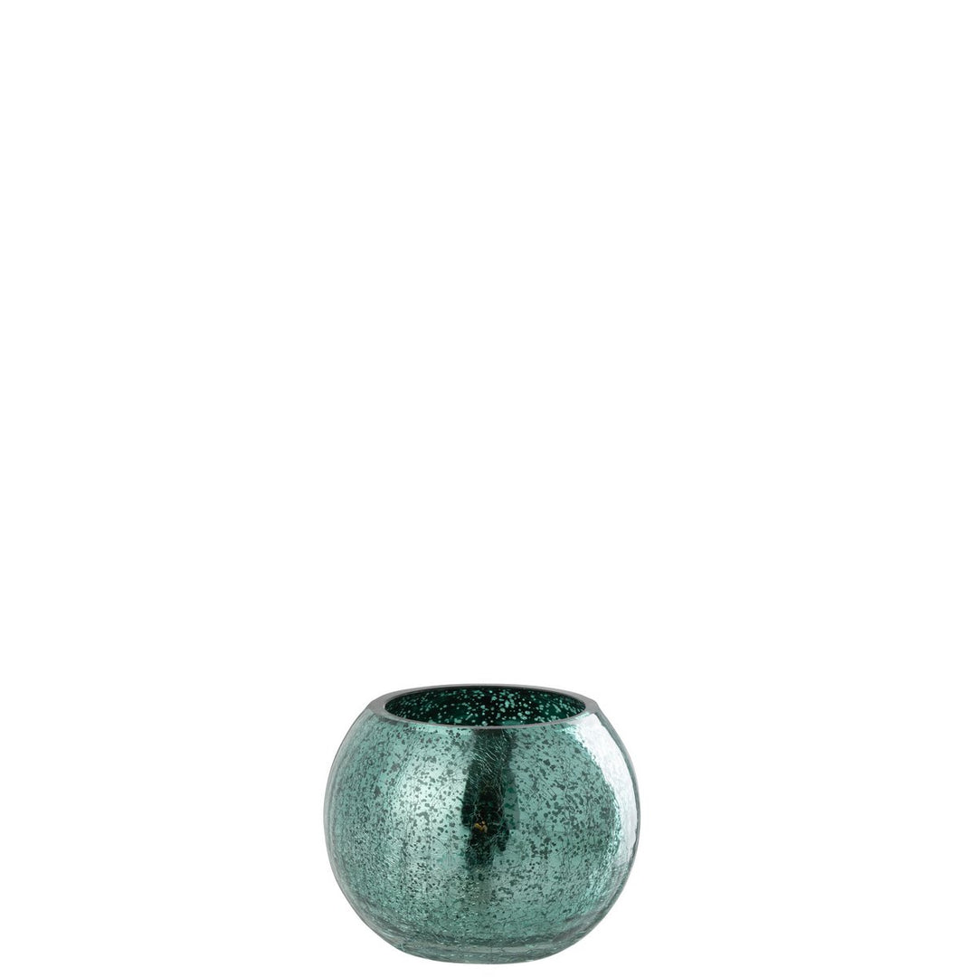 photophore en verre boule vert