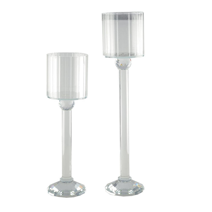 photophore  sur pied en cristal pour fete