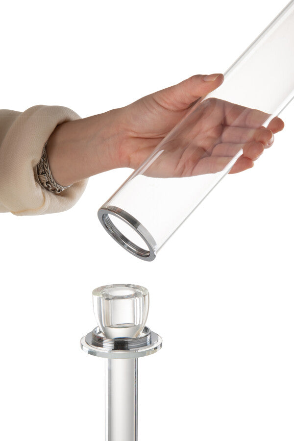 photophore  transparent acrylique et verre