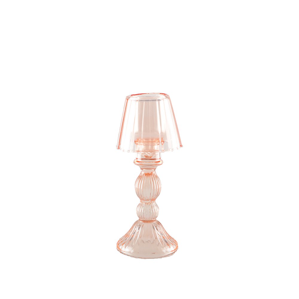 photophore verre rose