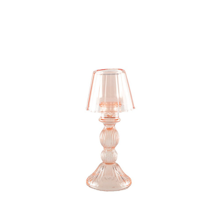 photophore verre rose