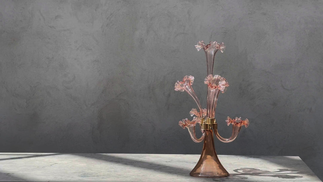 Vase Floral | Verre Rose | 20 cm