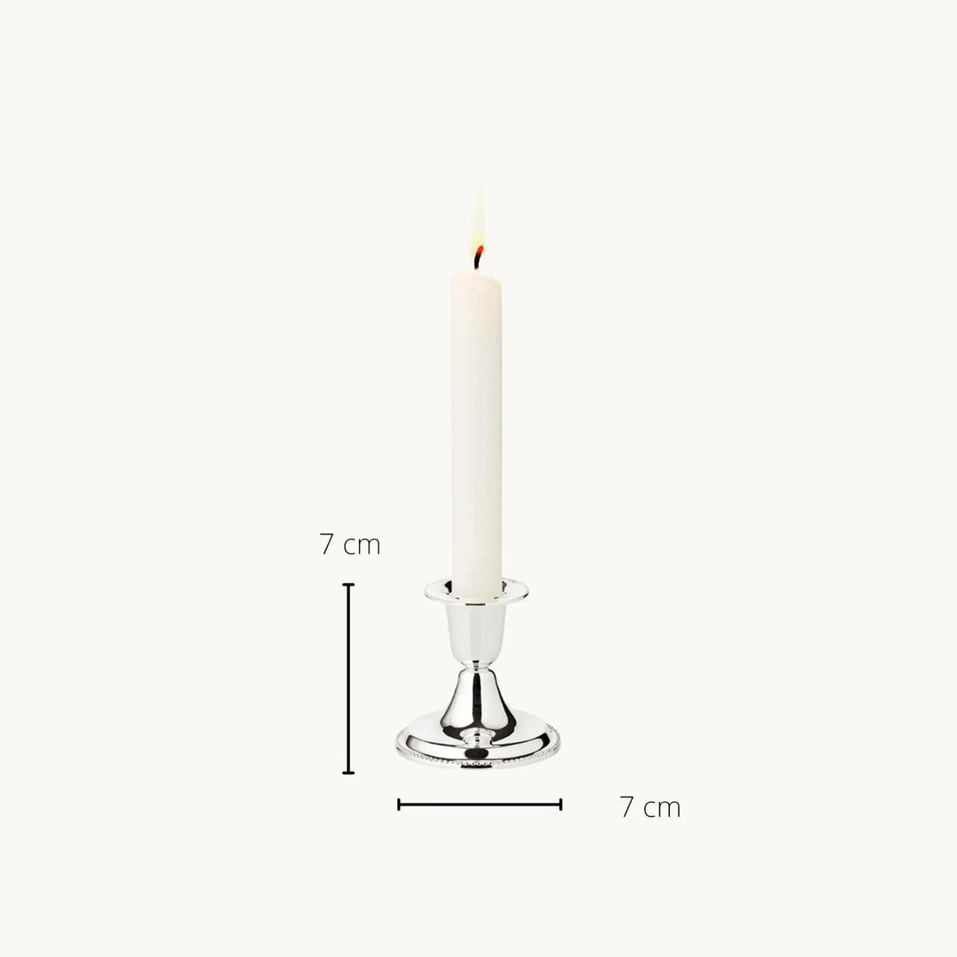 Perla  H 7 cm | Bougeoir Argenté Anti-Ternissement
